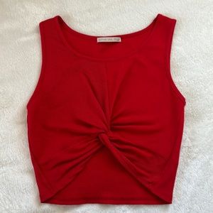 Red Crop Top Tank with Scrunch